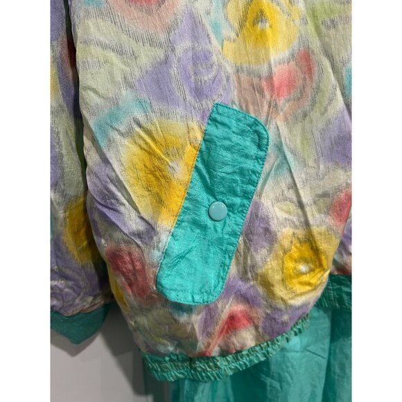Vintage Casual Isle Windbreaker Tracksuit Set Teal Sz XL Reversible Retro Sport - Picture 10 of 16